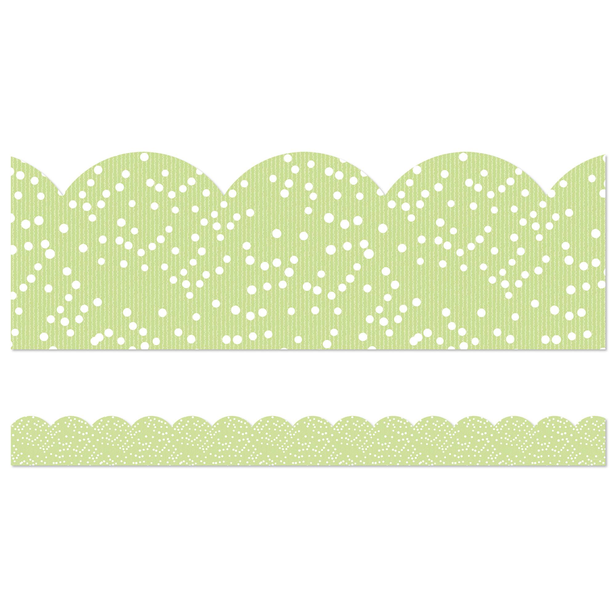 Carson Dellosa® Education Crafty & Cool Light Green with Dots Scallop Borders, 6 Packs of 13